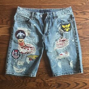 Vintage Patchwork Denim Jorts